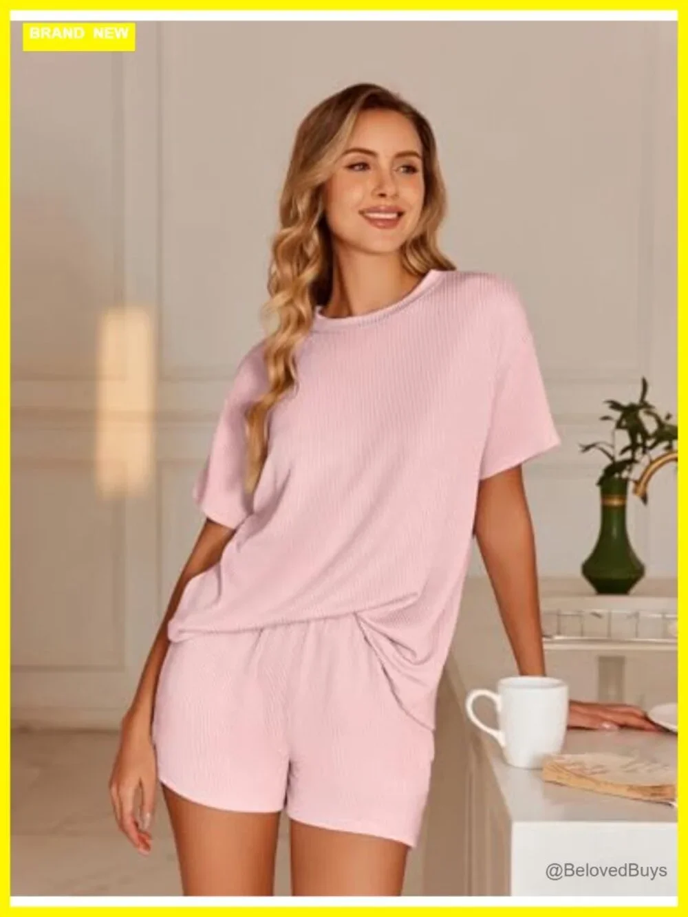 Womens Pajama Sets Short Sleeve Lounge Sets 2 Piece Tops and Shorts Outfits